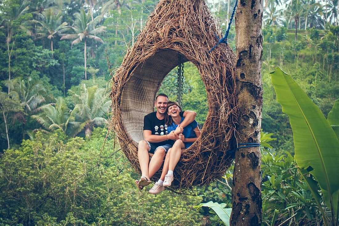 Noi due nel nido di vimini vicino a Ubud