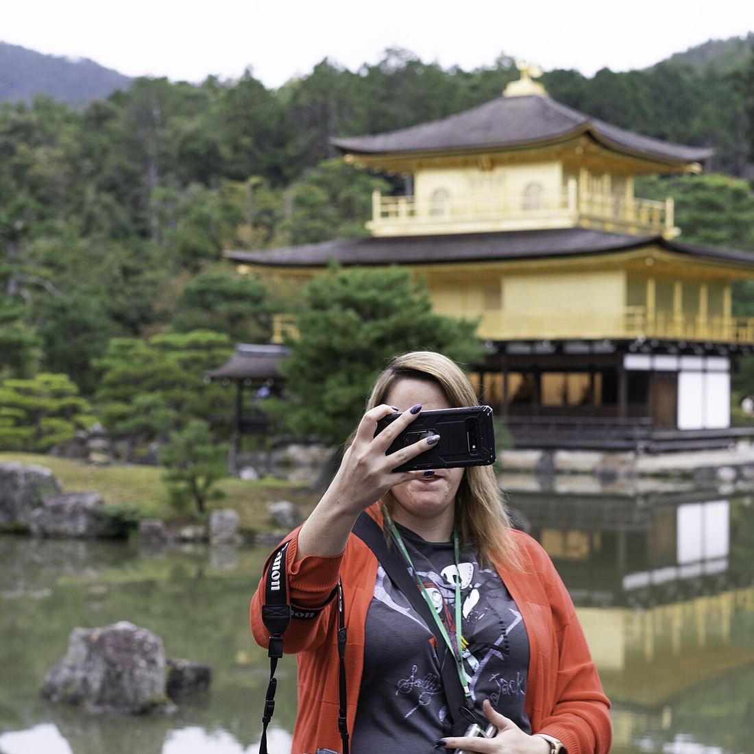 Selfie davanti al Padiglione d’oro, Kyoto