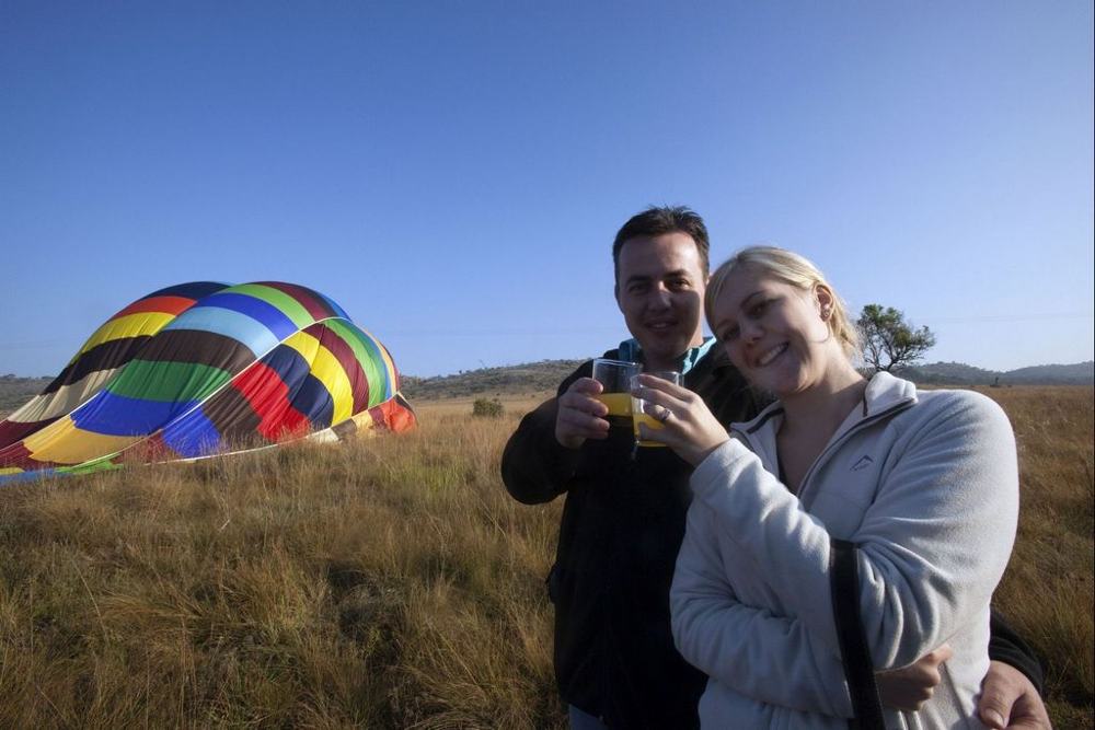 Il nostro selfie nel cesto della mongolfiera