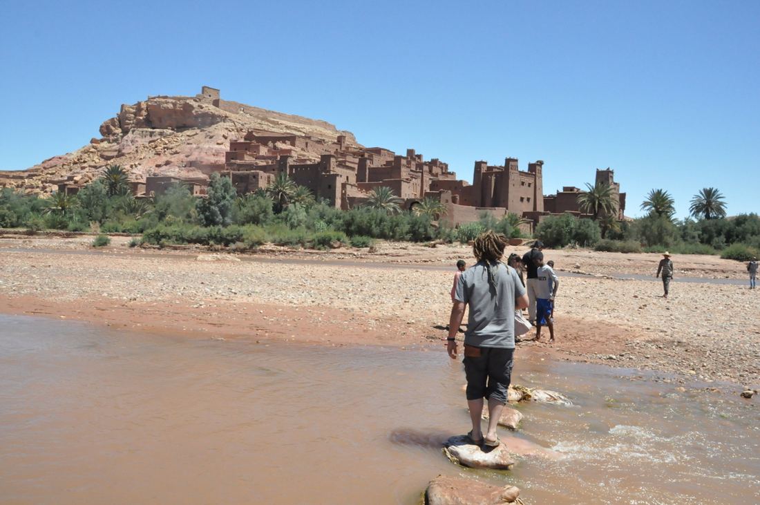 Il guado davanti alla kasbah di Aït Ben Haddou