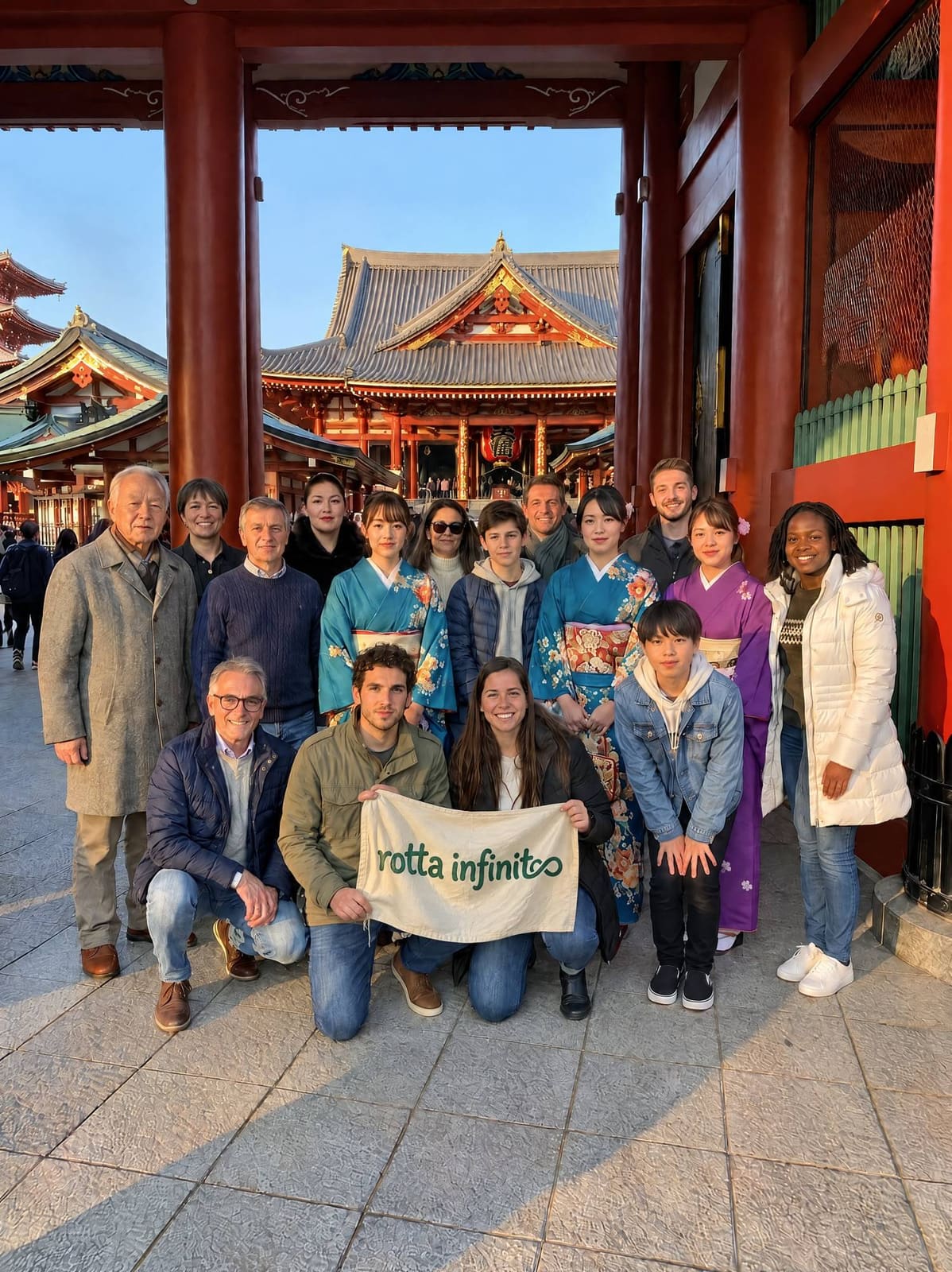 Un altro gruppo al Senso-ji, stessa inquadratura